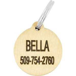 Brass Personalized Dog & Cat ID Tag Q605727
