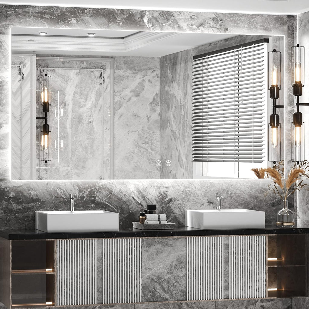 55 x 36 Inch LED Bathroom Backlit Anti Fog Dimmable Vanity Mirror M648017