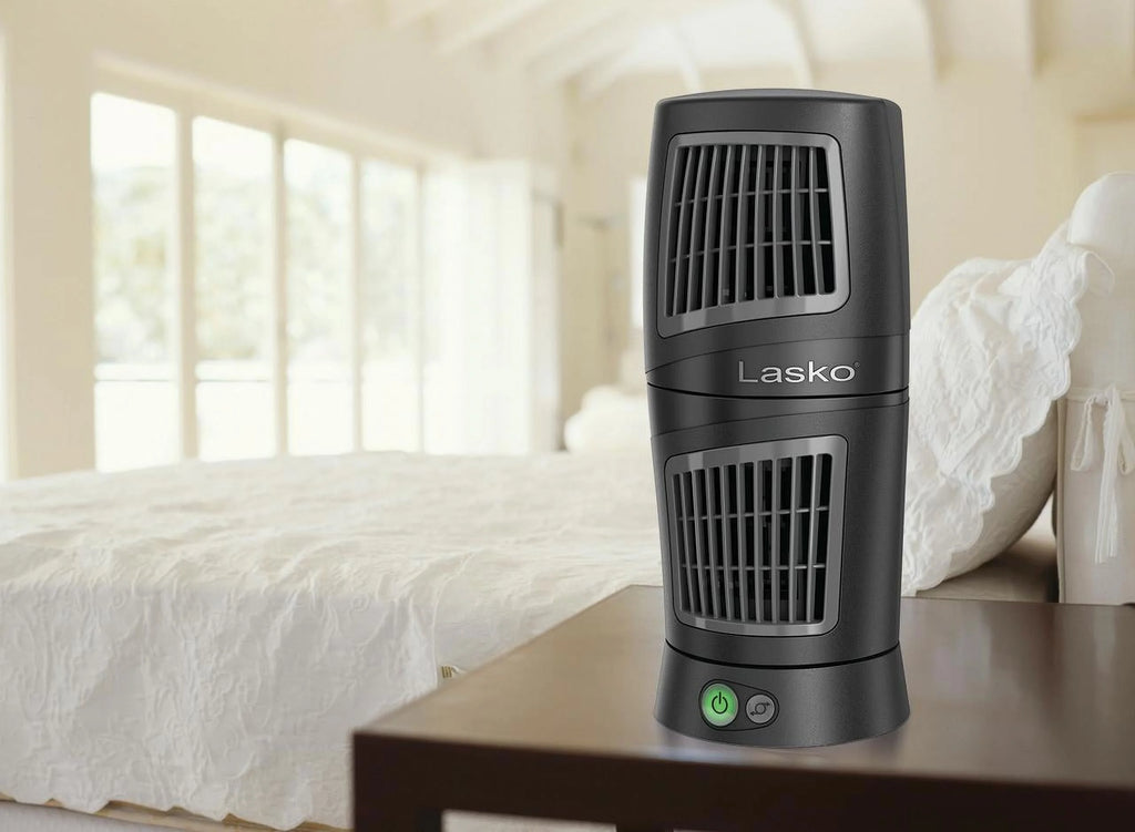 12 Twist-Top Desktop Tower Fan with 3 Speeds, Black X678