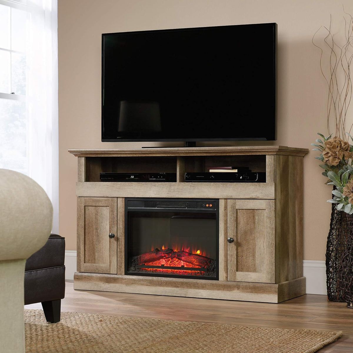 Media Fireplace for TVs up to 60", Lintel Oak finish P295