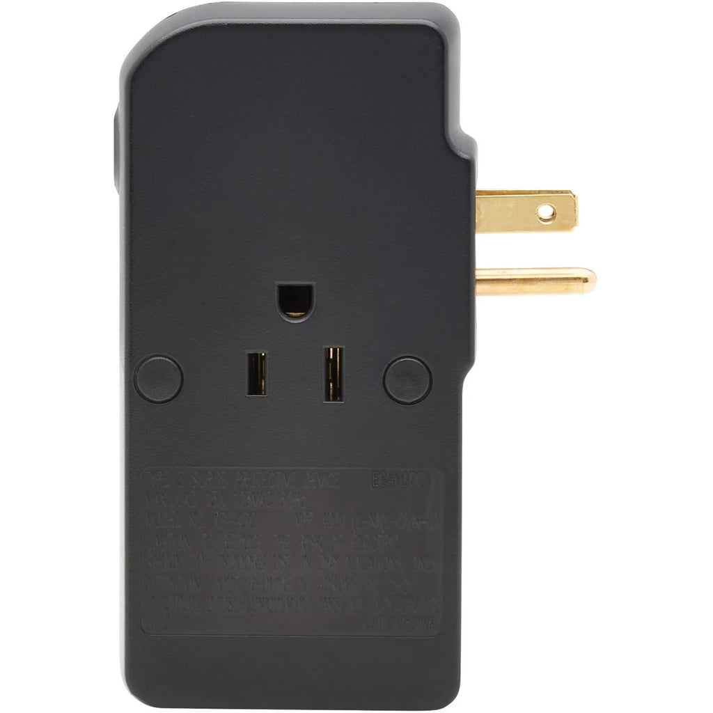3-Outlet Surge Protector 2 USB Charging Ports Black P8136