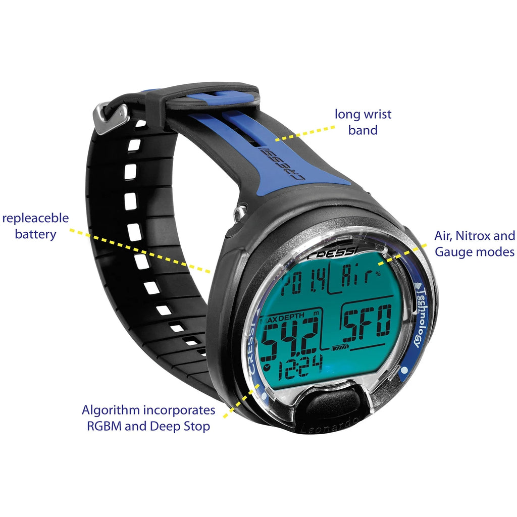 Blue and Black Wrist Diving Computer Y300