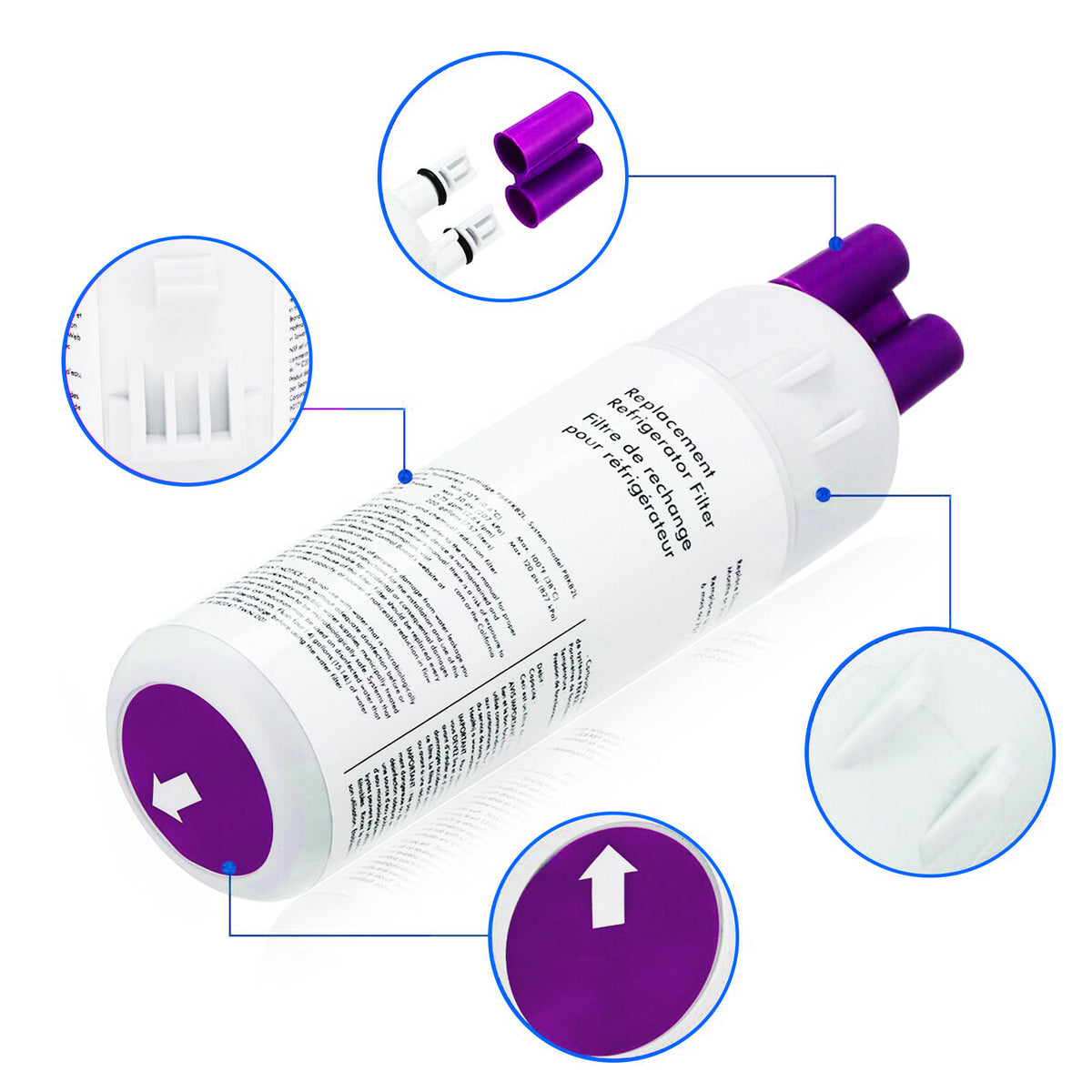 4 Pack Refrigerator Water Filter Replacement K9274