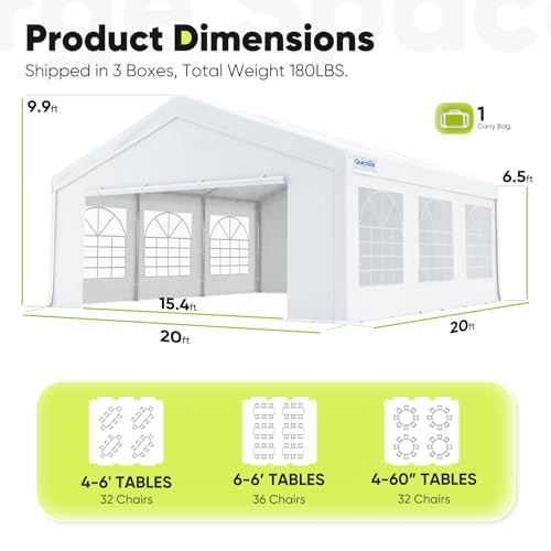 20x20 Heavy Duty Outdoor Canopy Tent with Storage Bags M2403