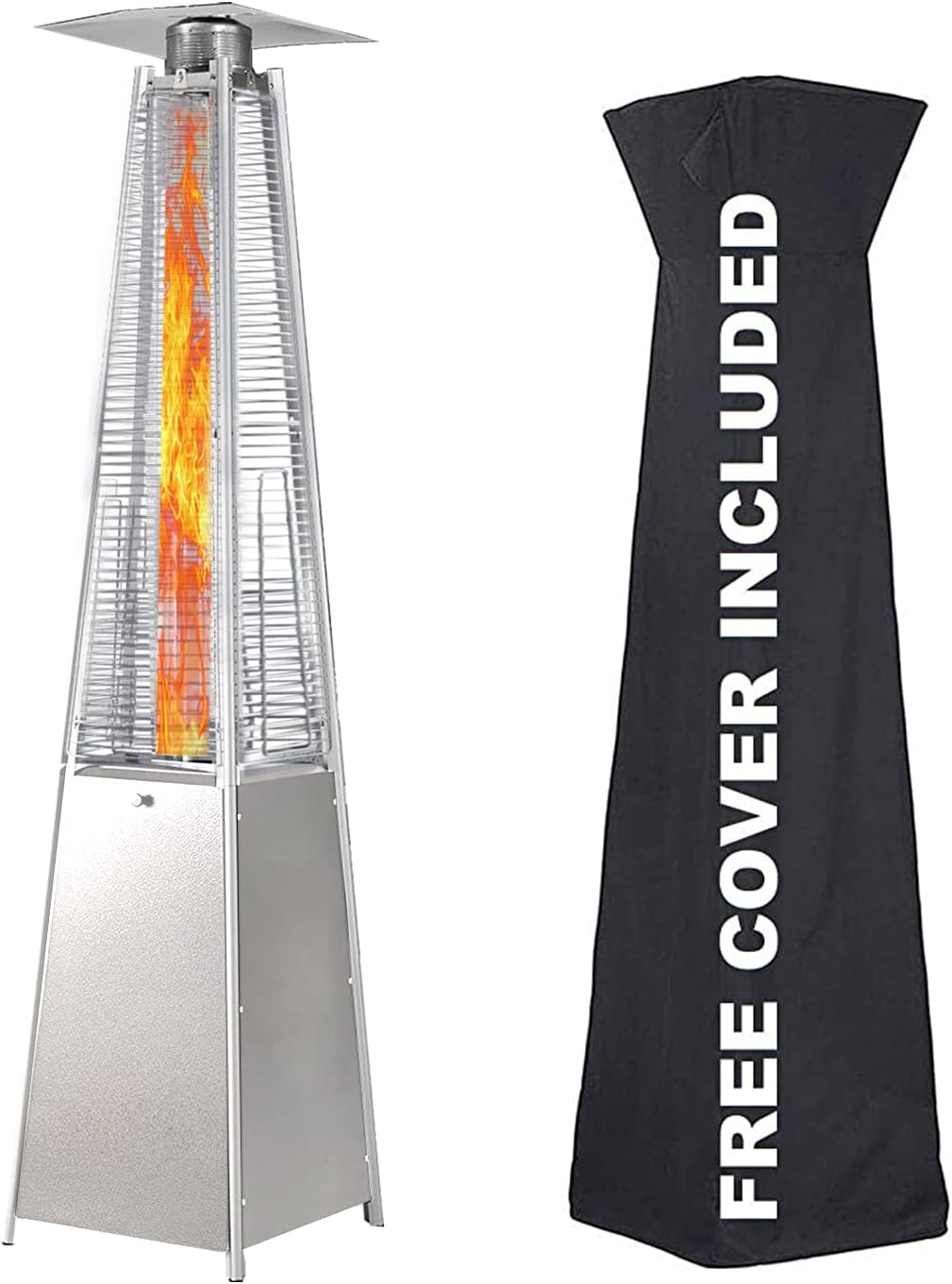 Propane Patio Heater with Cover, Stainless Steel, Bronze K481