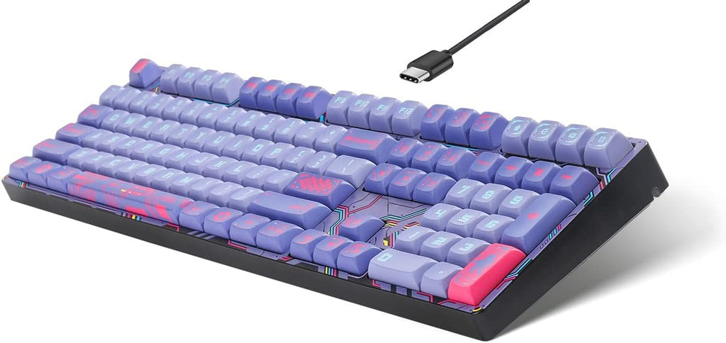 Wired 108 Keys Mechanical Gaming Keyboard with Macaron Theme Keycaps W11197