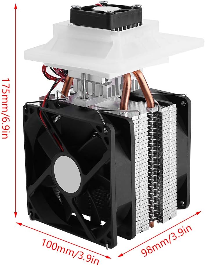 12V Semiconductor Refrigeration Thermoelectric Peltier Air Cooling Dehumidification System Cooler Fan Kit 175x100x98 mm E639