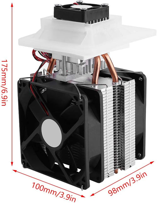 12V Semiconductor Refrigeration Thermoelectric Peltier Air Cooling Dehumidification System Cooler Fan Kit 175x100x98 mm E639
