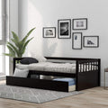 Twin Size Solid Wood Daybed with Trundle N688912