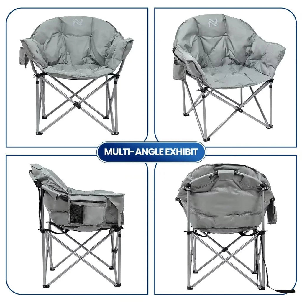 Heated Camping Chair with Lumbar Support, Gray T6727