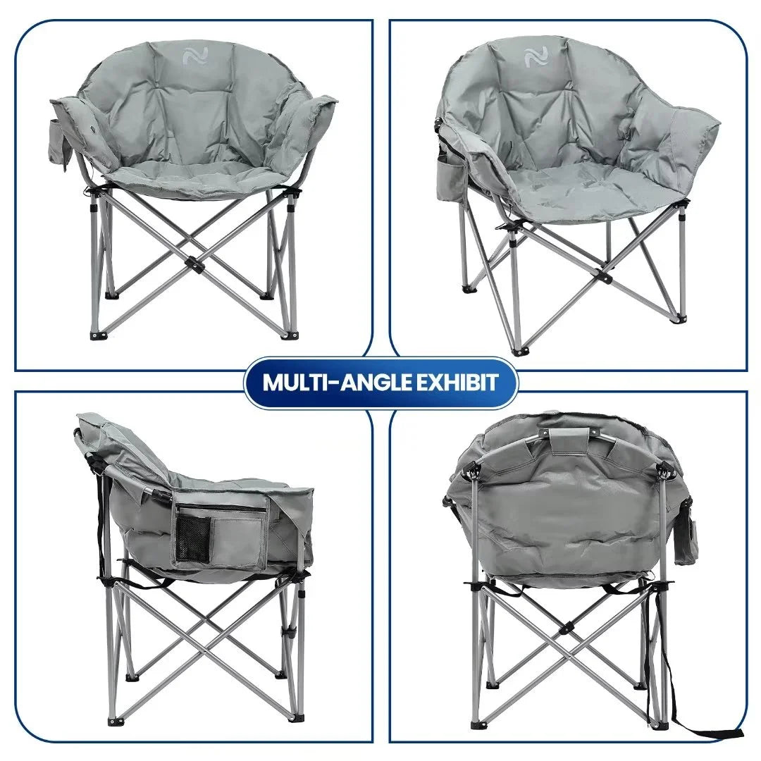 Heated Camping Chair with Lumbar Support, Gray T6727