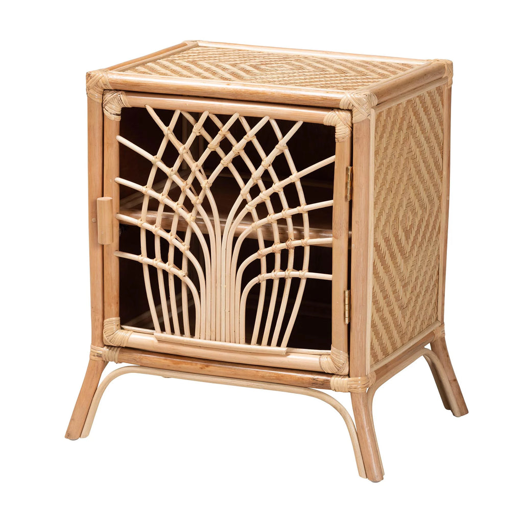 Natural Brown Rattan Nightstand C4021