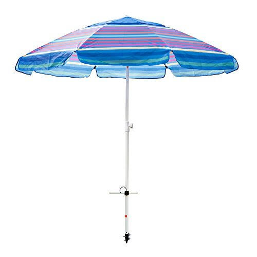 7 Feet Beach Umbrella with Sand Anchor and Carry Bag F692431