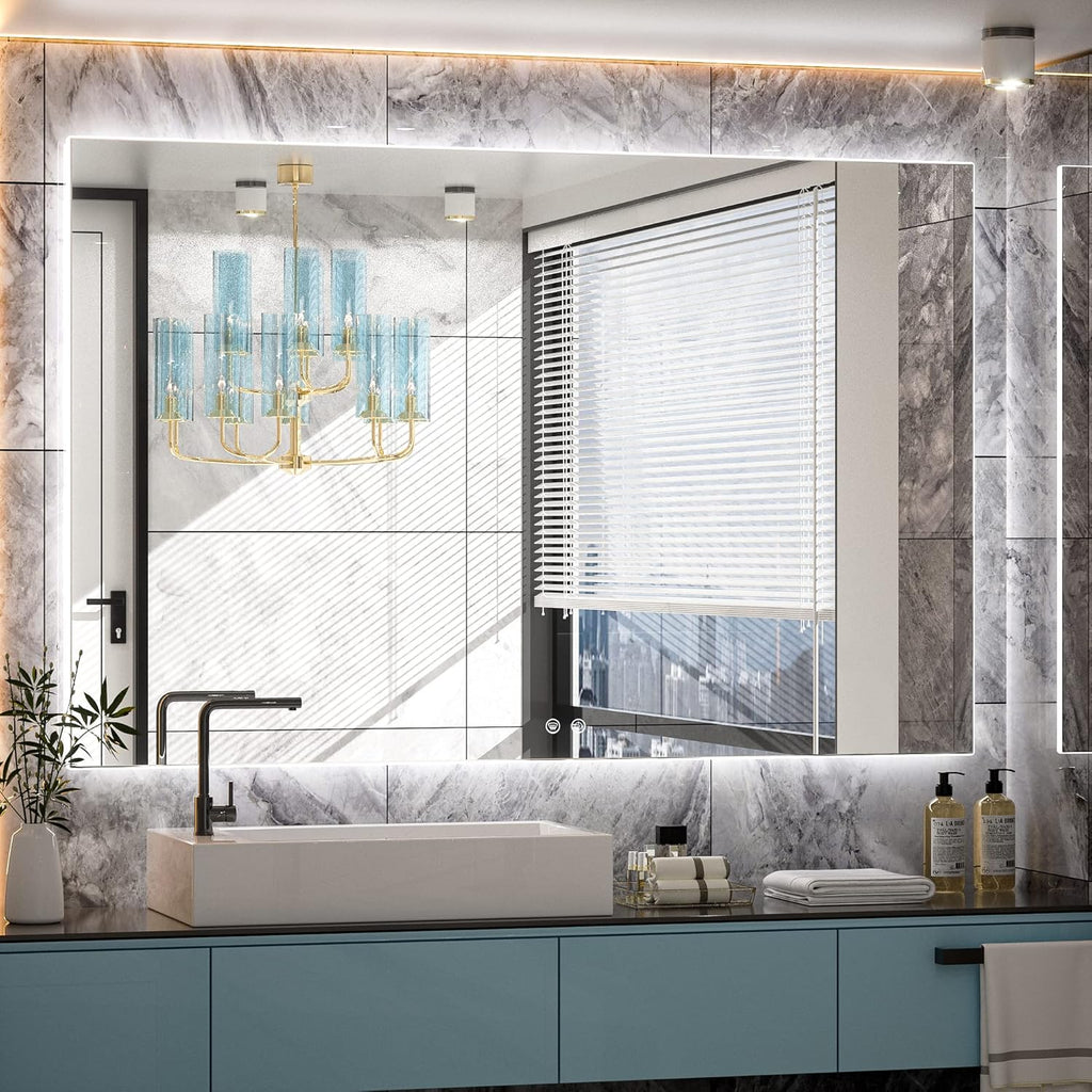 55 x 36 Inch LED Bathroom Backlit Anti Fog Dimmable Vanity Mirror M648017