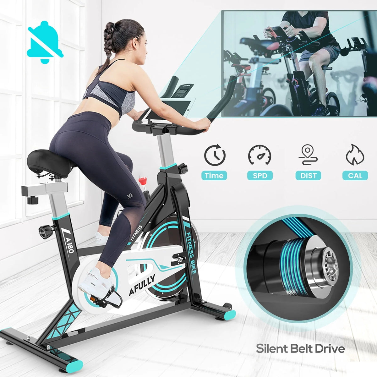 Indoor Cycling Exercise Bike Belt Drive Q766