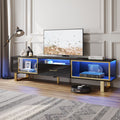 Black & Gold High Gloss TV Stand with Drawer Y73764
