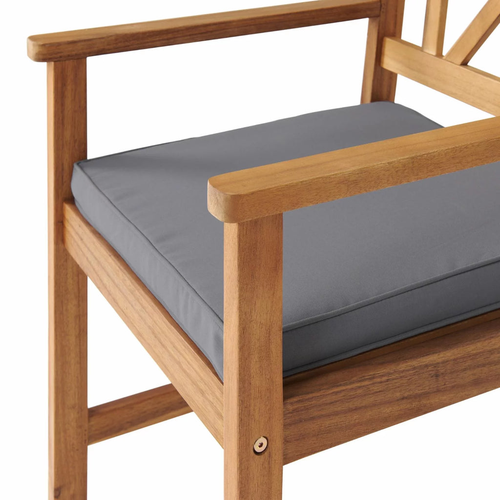 Acacia Wood Dining Chair with Cushions Set of 2 H1075