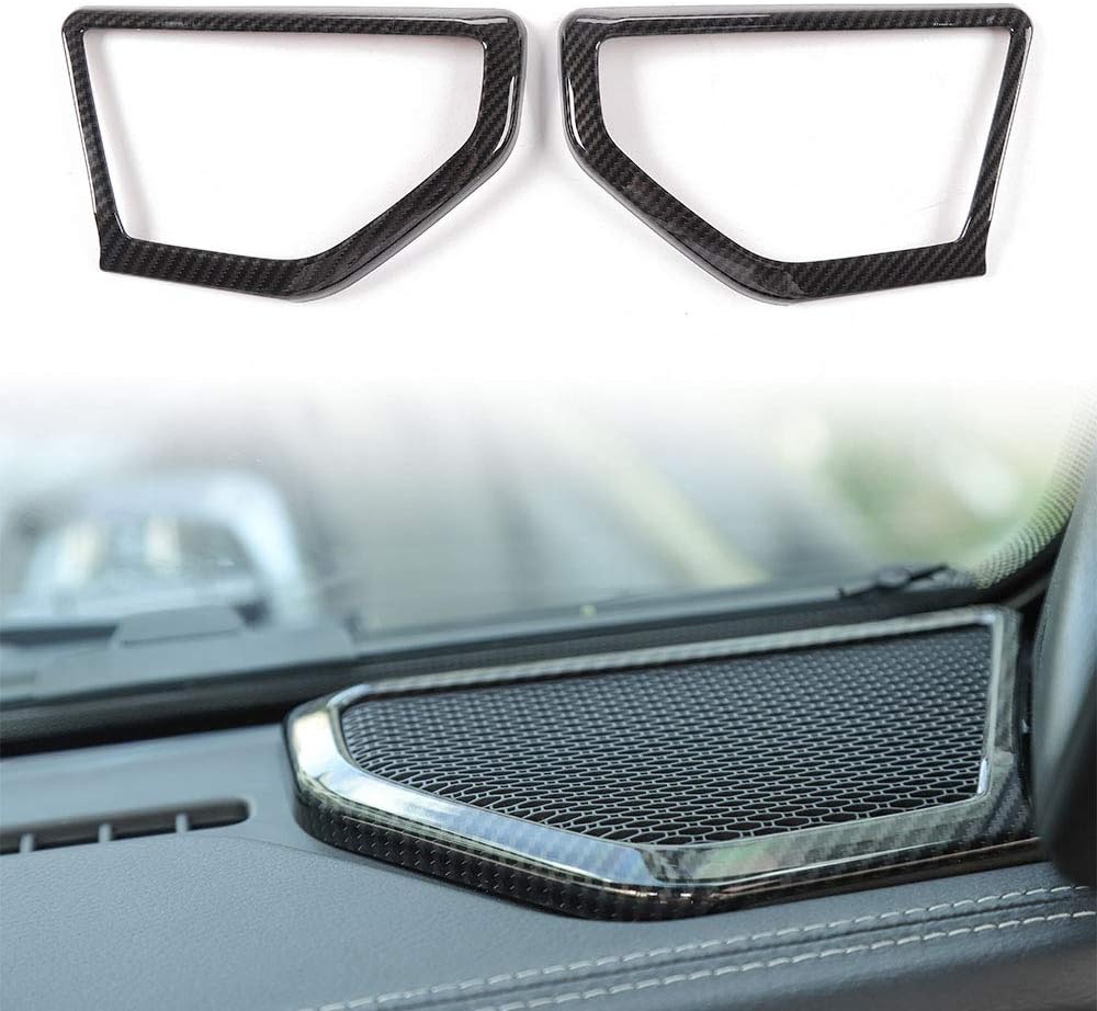 Carbon Fiber ABS A Pillar Speaker Decoration Cover Trim Stickers Z190731