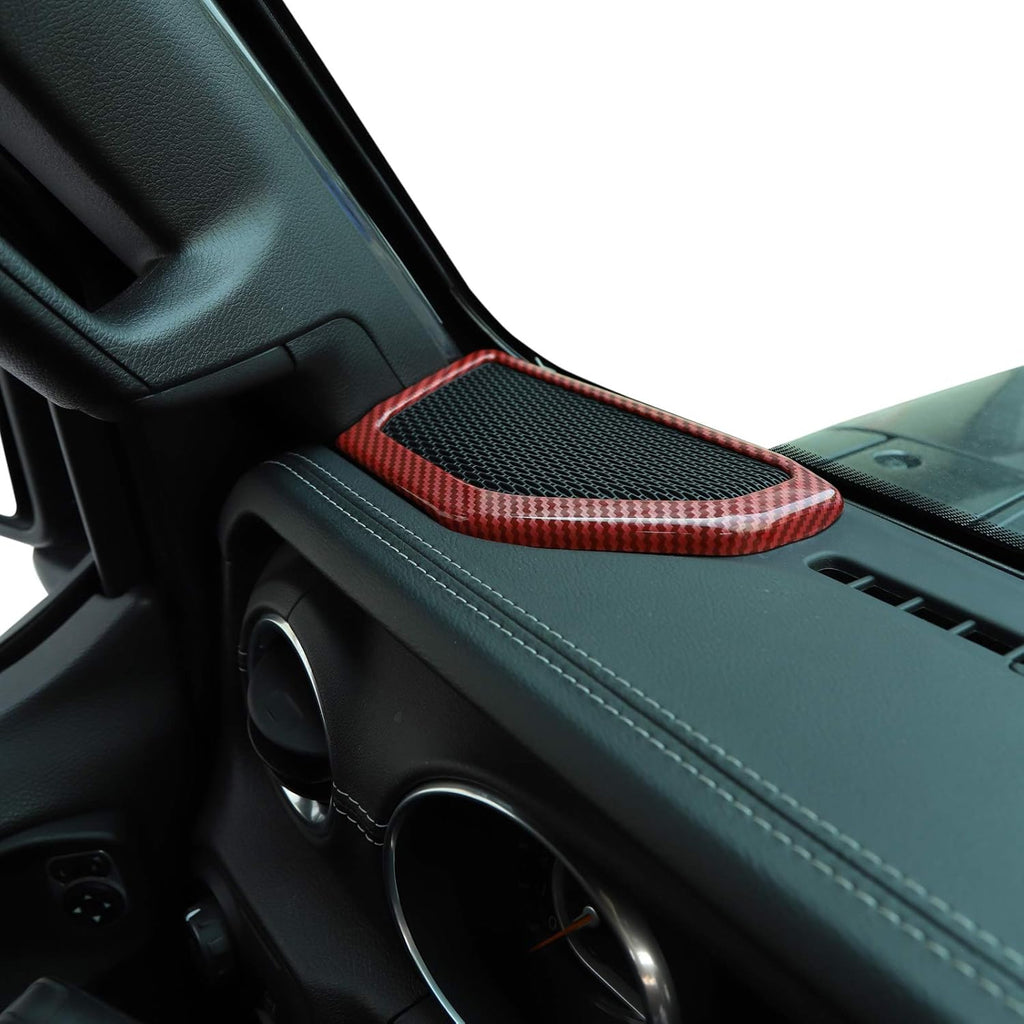 Carbon Fiber ABS A Pillar Speaker Decoration Cover Trim Stickers Z190731