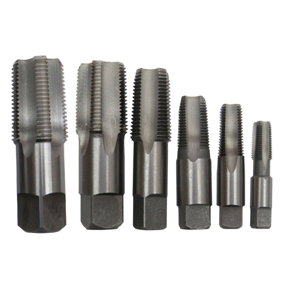 6 Piece High Speed Steel NPT Pipe Tap Set U4943