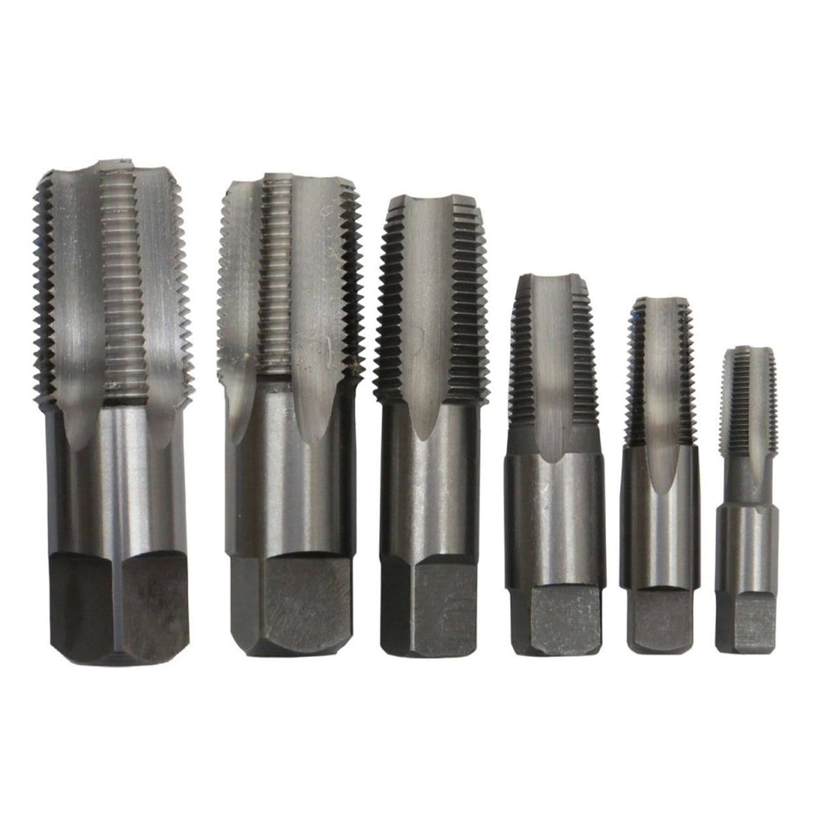 6 Piece High Speed Steel NPT Pipe Tap Set U4943