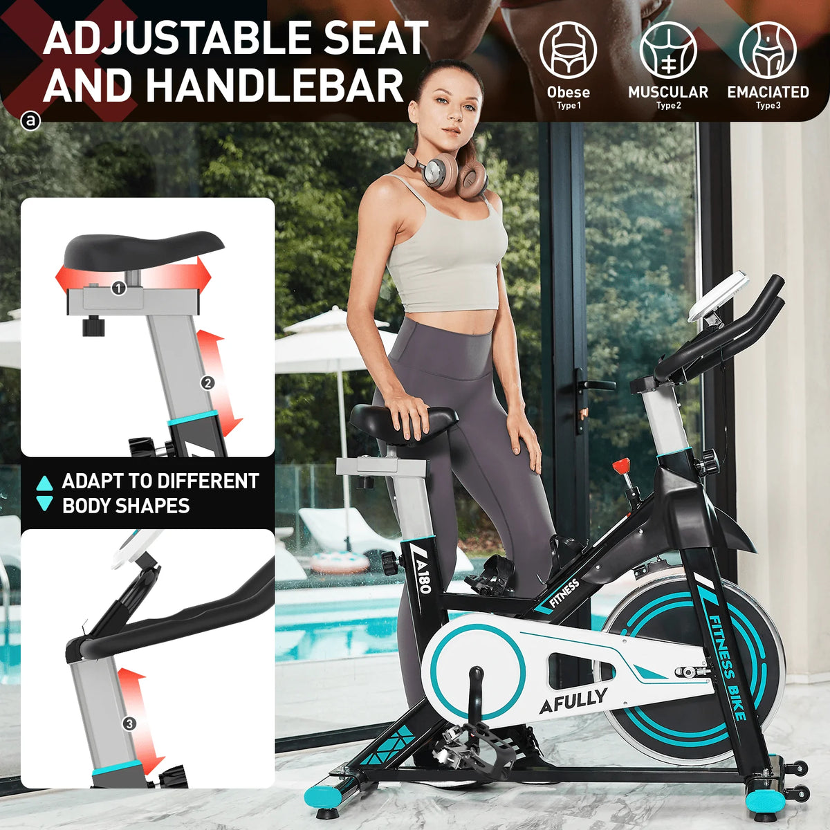 Indoor Cycling Exercise Bike Belt Drive Q766