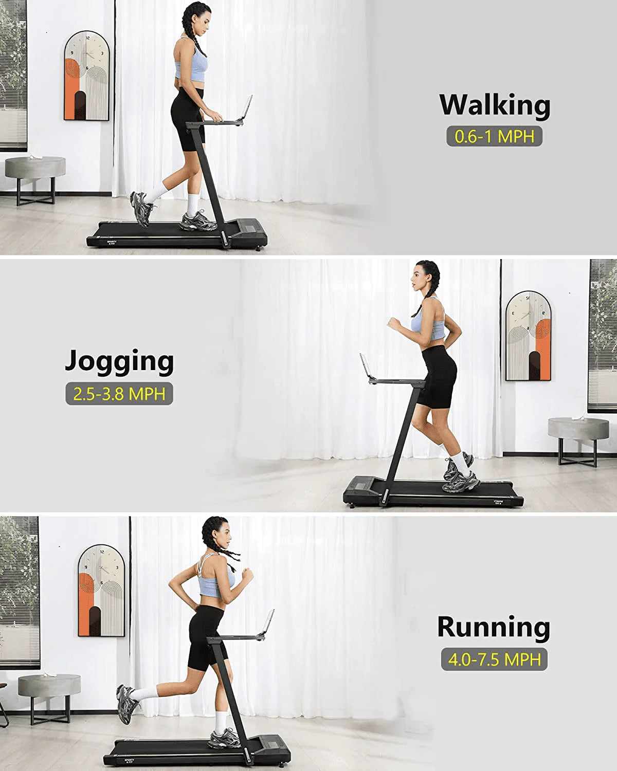 2.25HP Folding Treadmill with Remote Control U578076