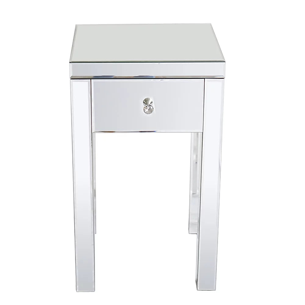 Mirrored End Table with Drawer A545