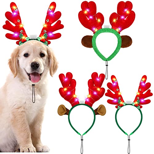 Light up Pet Christmas Headbands 3 Pieces I61098