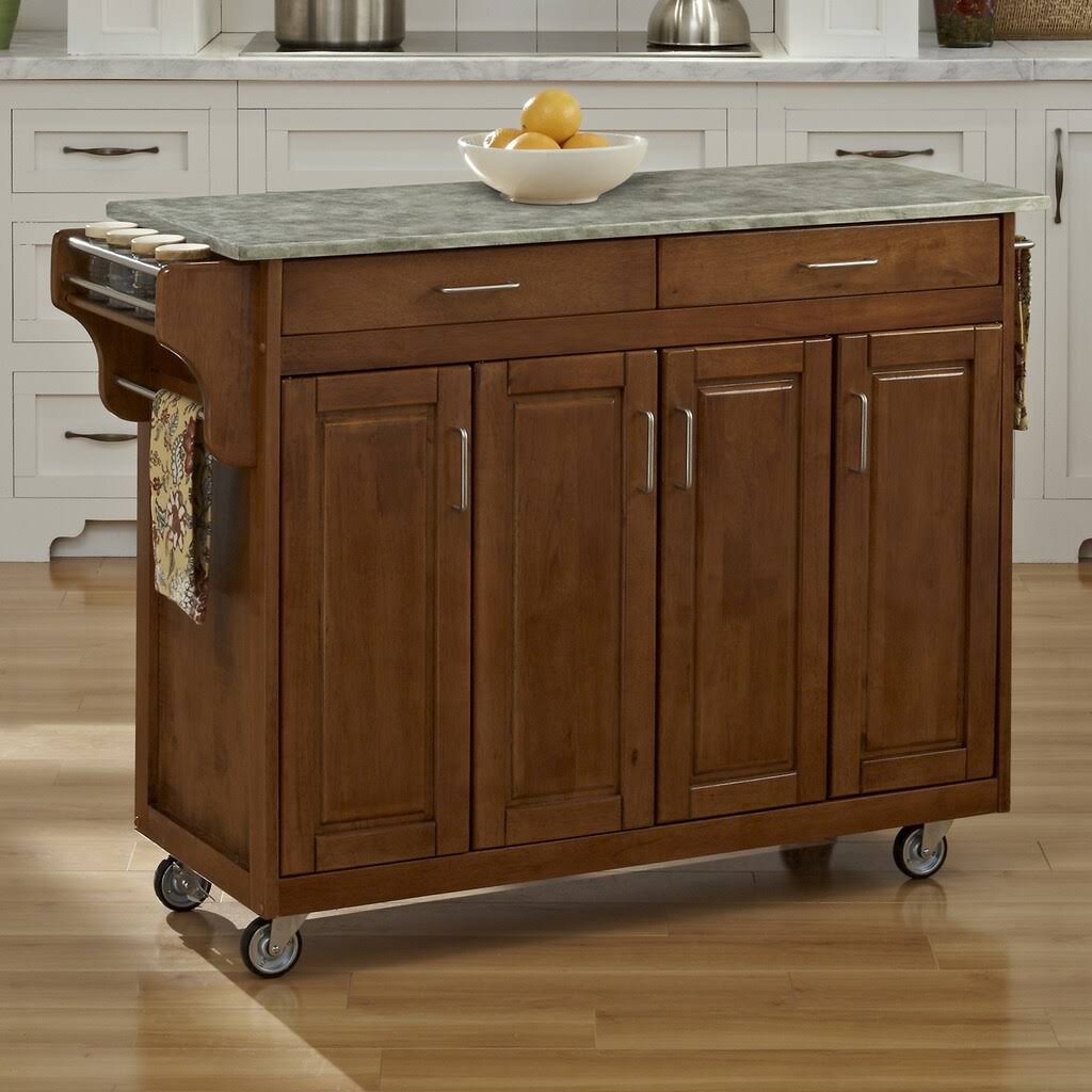 Oak Create-a-Cart with Concrete Top J52722