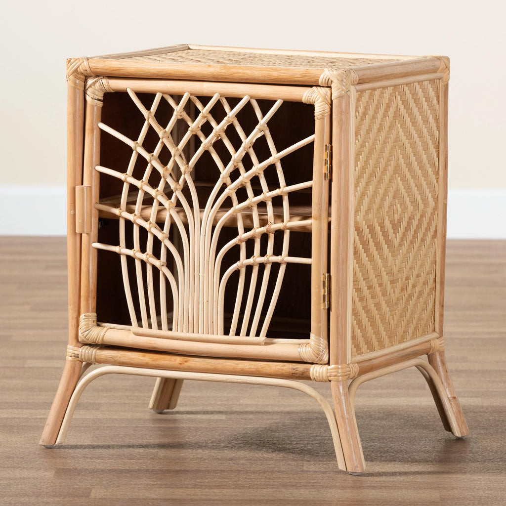 Natural Brown Rattan Nightstand C4021
