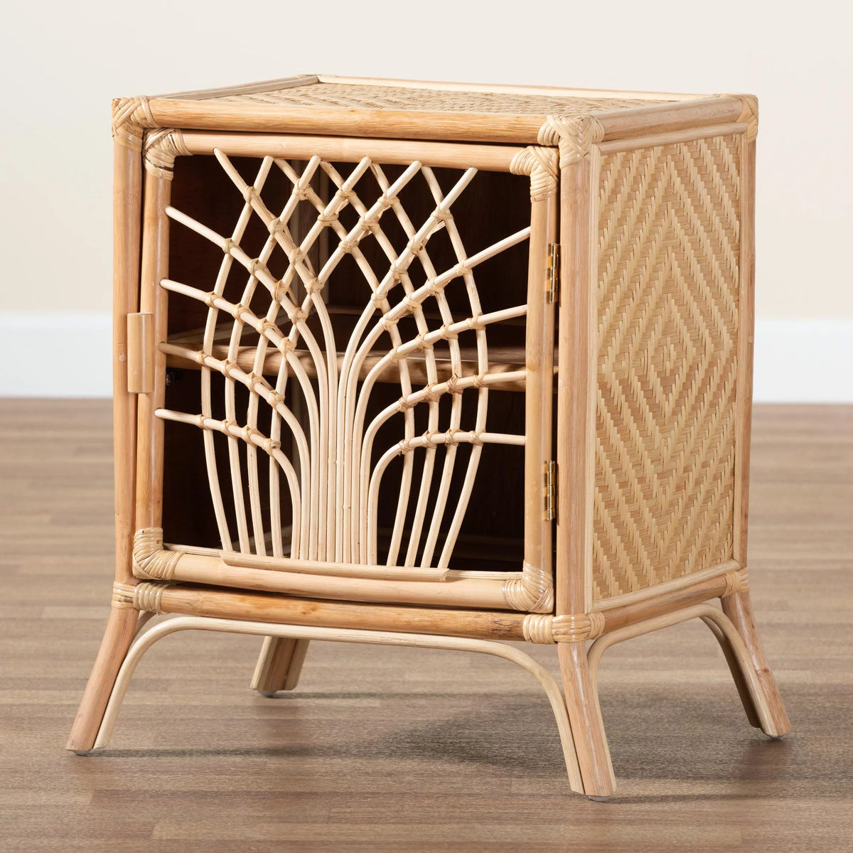 Natural Brown Rattan Nightstand C4021