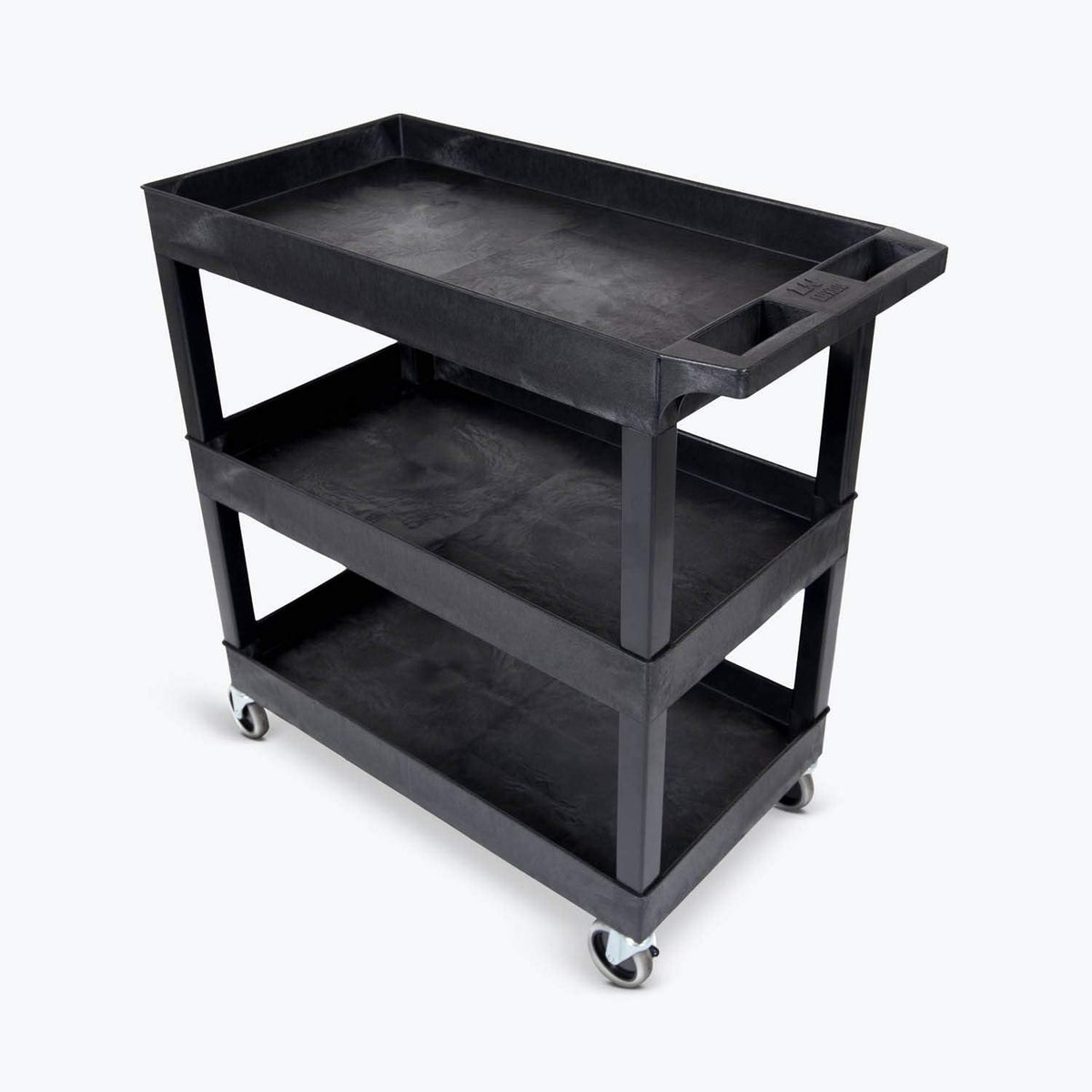 Black 3 Shelf Mobile Utility Tub Cart with Handle Y864