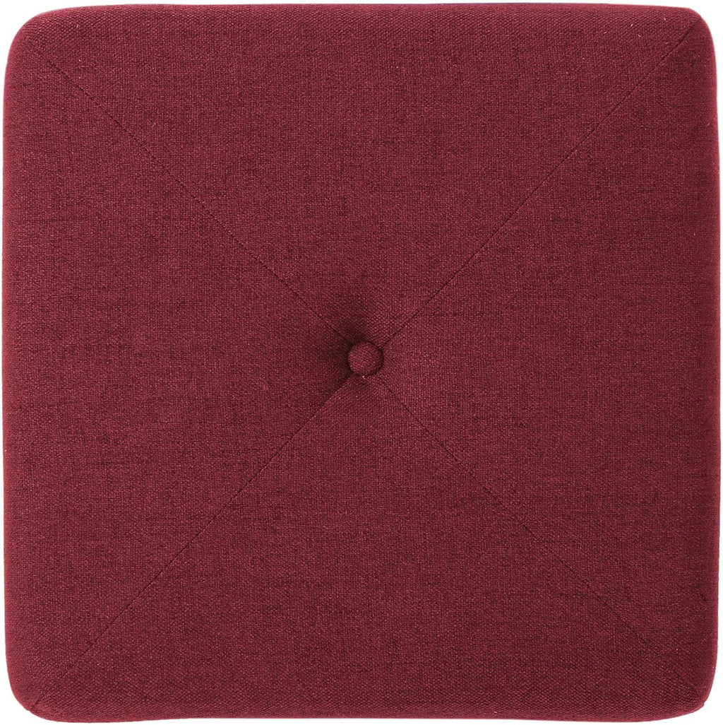 Deep Red Fabric Square Ottoman X60481