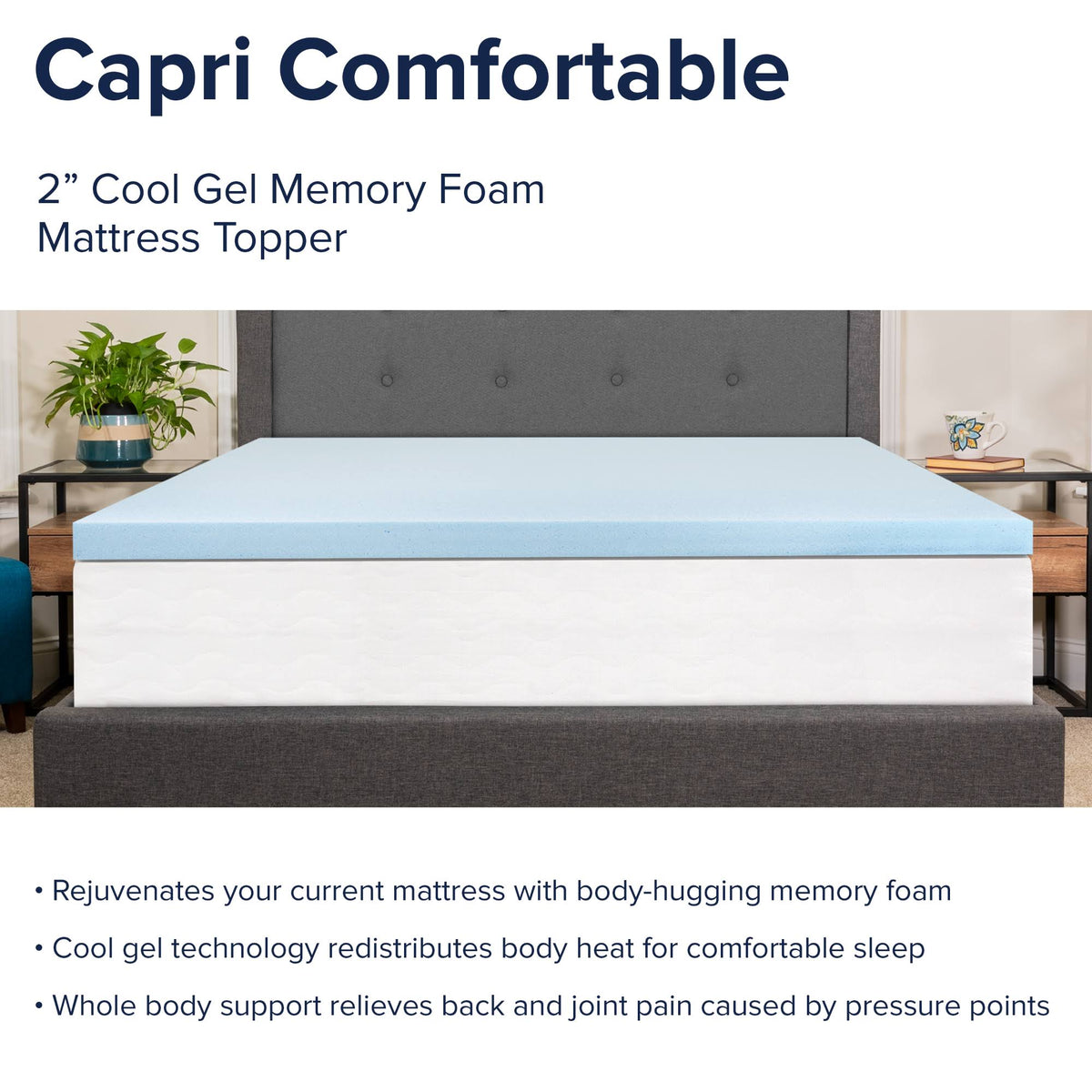 2 inch Cool Gel Memory Foam Mattress Topper Full A817177