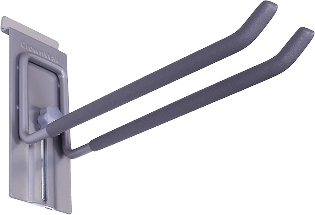Slat Wall Storage Organizer with 8 Inch Locking Double Hooks (3 Pack) G15922