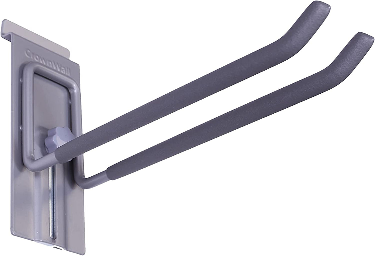 Slat Wall Storage Organizer with 8 Inch Locking Double Hooks (3 Pack) G15922
