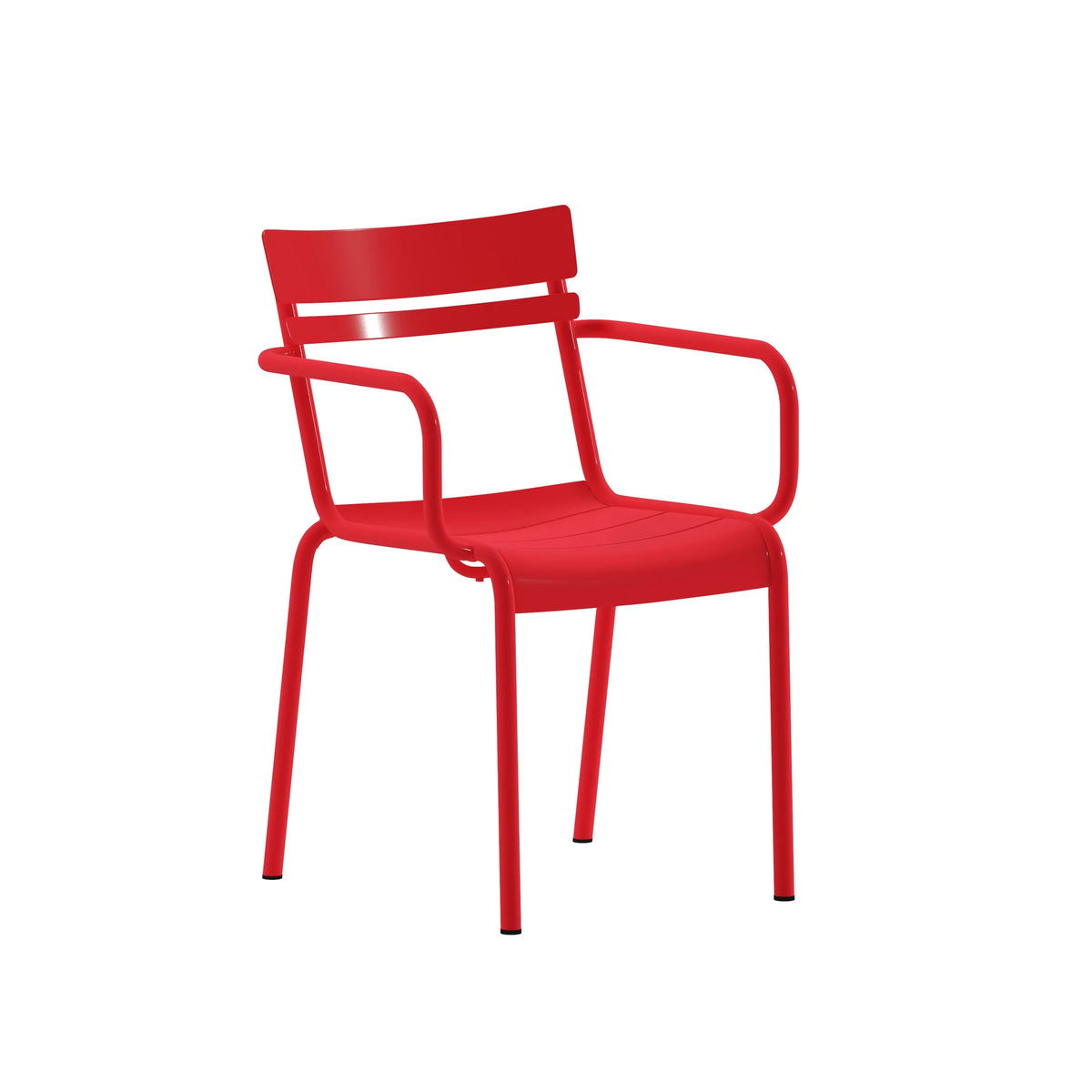 Red Steel Stackable Indoor-Outdoor Chair with Arms M352