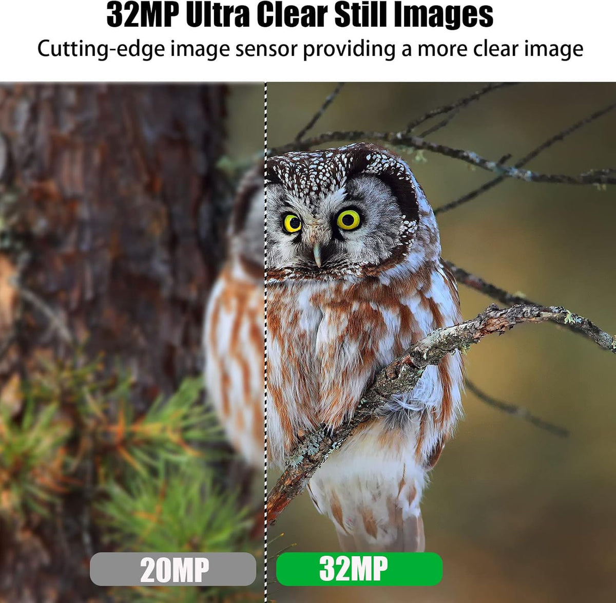 32MP 4K Night Vision Trail Camera with 32G Card & 8AA Batteries A55565