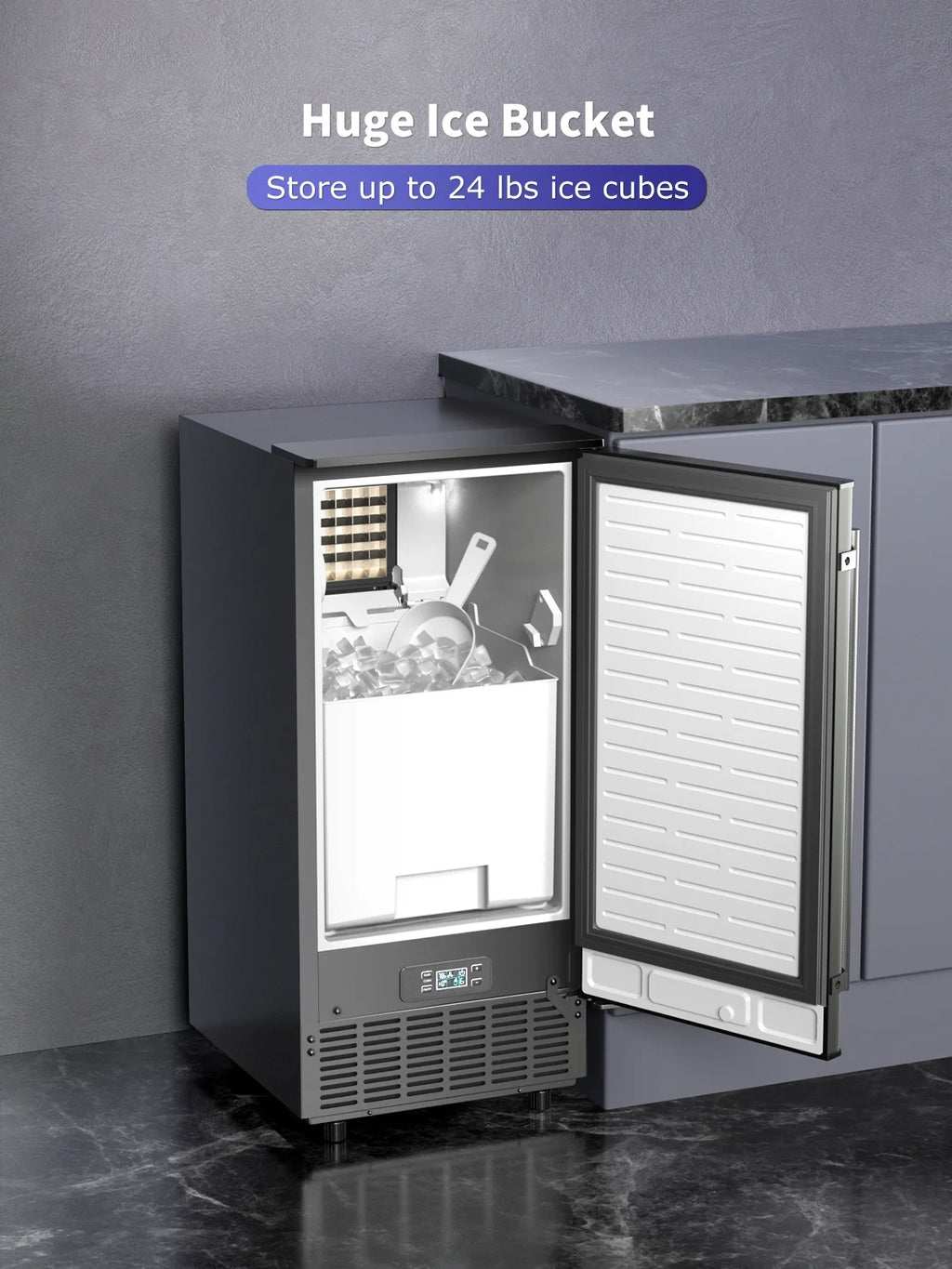 80lb Daily Undercounter Commercial Ice Maker, Black G542906