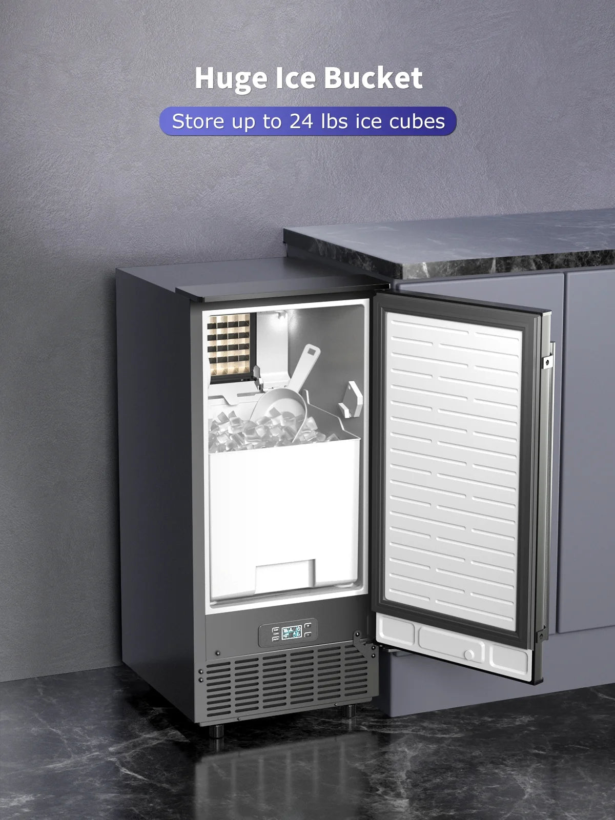 80lb Daily Undercounter Commercial Ice Maker, Black G542906