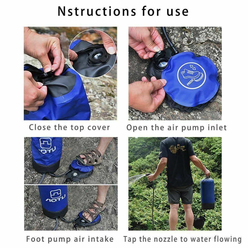 11L PVC Inflatable Portable Camp Shower Blue T817281