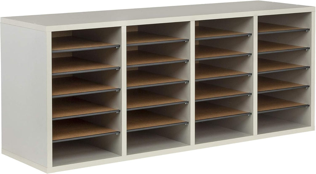 Medium Oak Wood Literature Organizer, 24 Compartment, Stackable Z713
