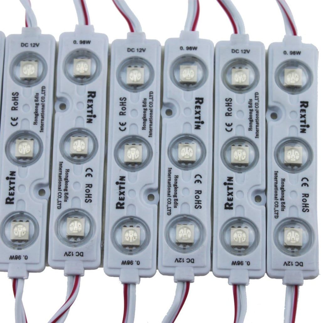 200pcs 3 LED Module White 5050 SMD Waterproof Decorative Light with Tape Adhesive Backside Pack of 2 I8742