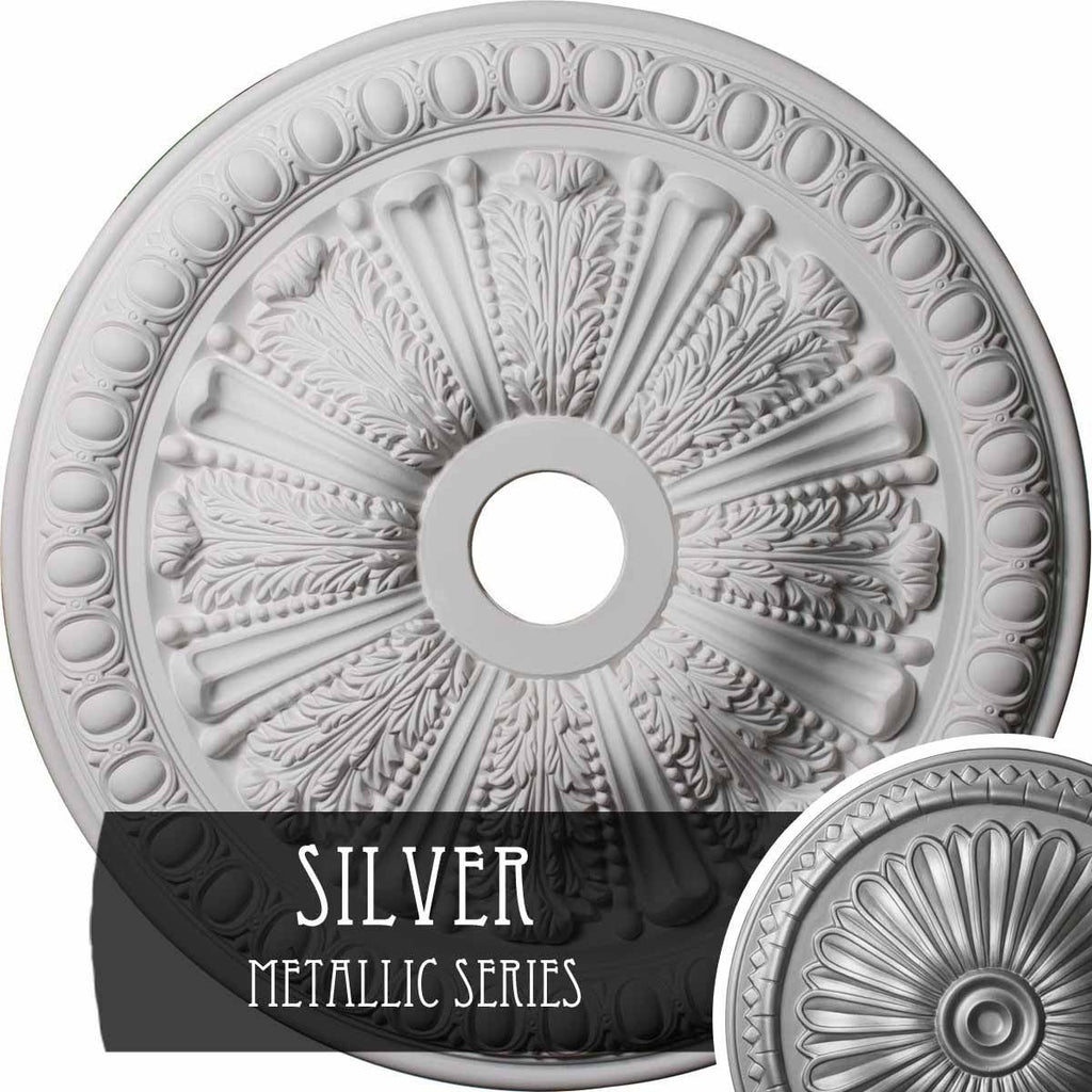 Hand-Painted Silver Ceiling Medallion M74040