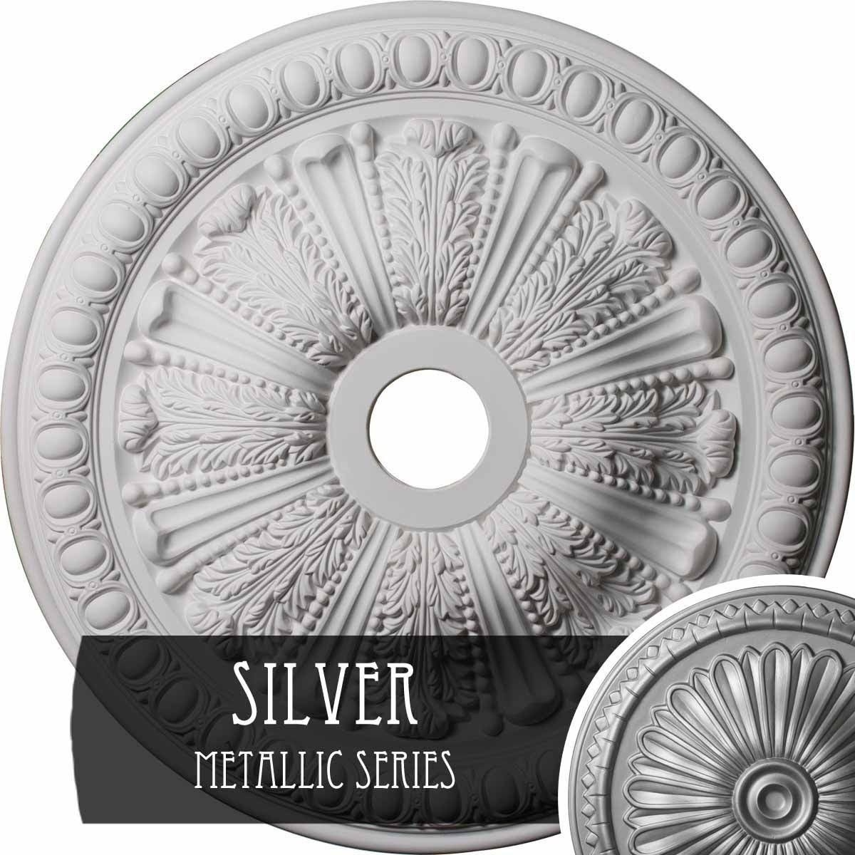 Hand-Painted Silver Ceiling Medallion M74040