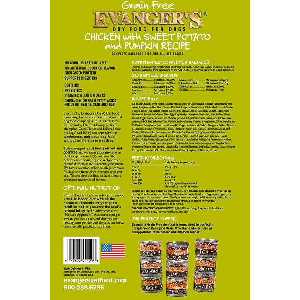 Chicken Sweet Potato Pumpkin Grain Free Dry Dog Food W640744