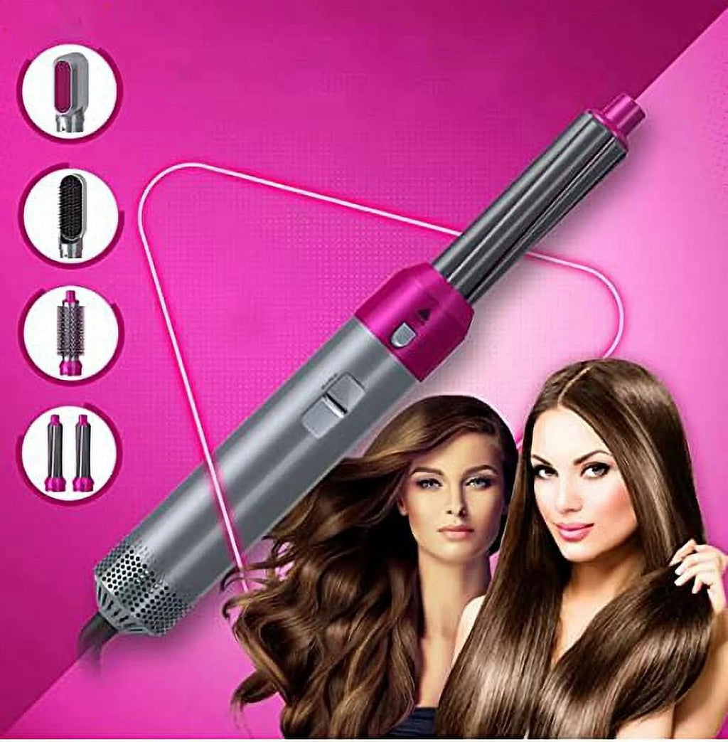 Purple 5-in-1 Electric Hair Dryer Brush with Detachable Brush Heads O40288