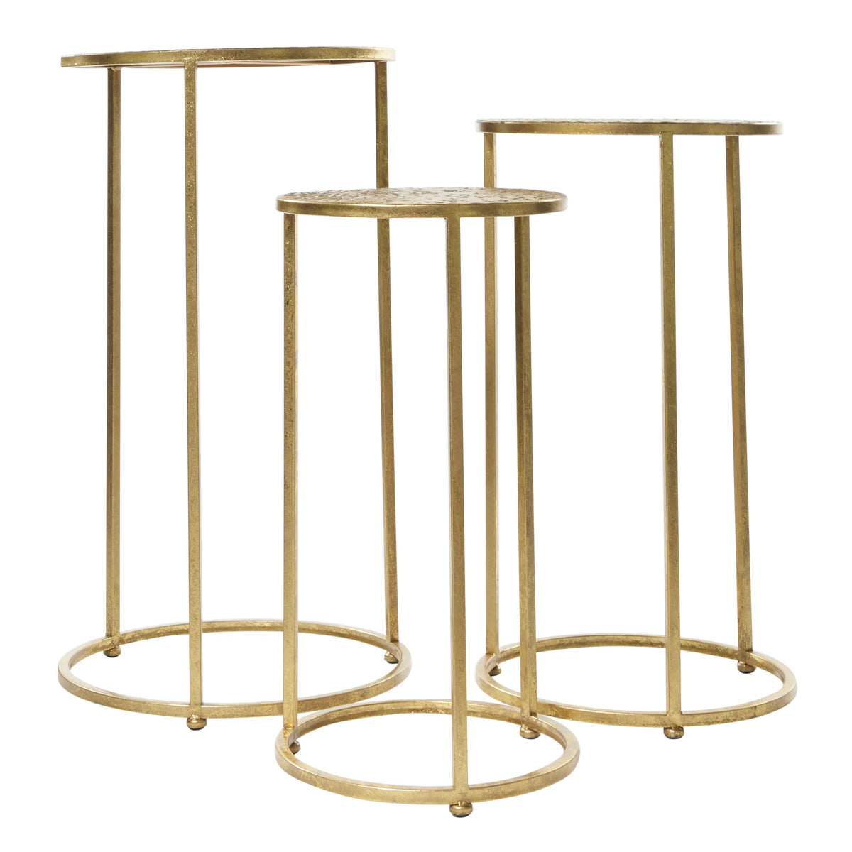 16" x 28" Gold Metal Nesting Accent Table, 3-Pieces W900671
