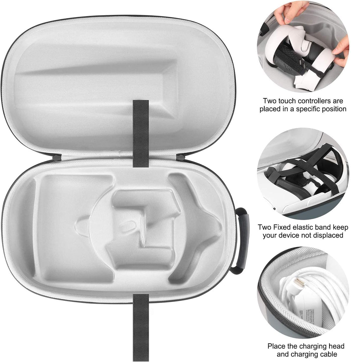 Head Strap with Case Travel, Face Pad, Controller Grips Cover D49681